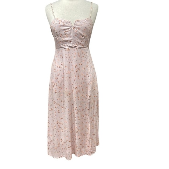 Audrey 3+1 Dresses & Skirts - Audrey 3 + 1 Maribelle Mini Floral Bustier Strappy Midi Dress SZ M Light Pink